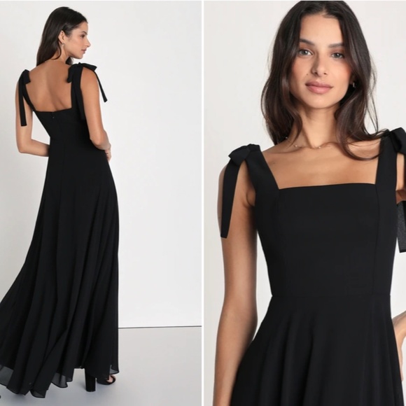 LULU's Prom Wedding Bridesmaid Flowy Romantic Sexy Chic Flowy Maxi Dress - Picture 7 of 7